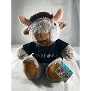 NWT Tag Glenky's Buffalo Alexon Plush Stuffed Animal Toy wearing Harding T-shirt